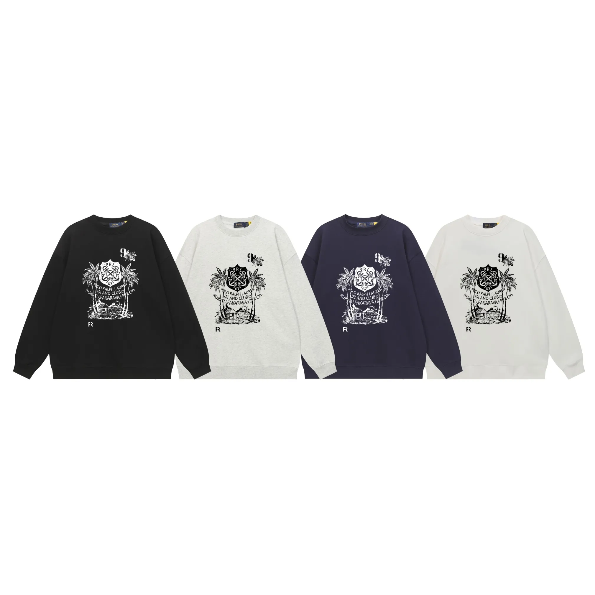 P200 Long-term stock] RalphLauren/Ralph Lauren 2025 autumn and winter new bear letter print 420g heavy large terry sweatshirt Ralph Lauren's age-reducing item, the coat fabric is made of 85% cotton ➕15% polyester, which not only retains the softness, comfort and breathability of cotton, but also adds the wear resistance and wrinkle resistance of polyester fiber, making the clothes more durable and easy to care for. Even in slightly cooler weather, you won't feel stuffy when wearing it. This kind of fabric has a natural crisp feel and is not easy to pill or deform. The bear on the chest is printed with English letters. It is full of color, full of three-dimensionality, and lifelike, adding a bit of liveliness and interest to the whole sweatshirt. There is no pressure to dress, regardless of age or gender. Complete accessories! Color: black, white, navy blue, light floral gray Size: M-L-XL-XXL